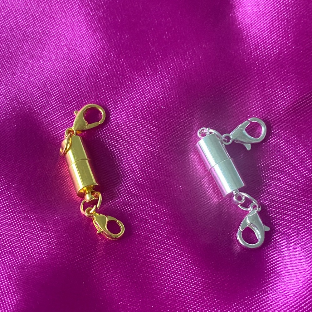Magnetic Tube Clasp 2x Connector - Gold & Silver